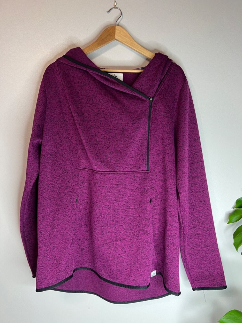 Alpine Design Mulberry Hooded Asymmetrical Zip Fleece Jacket XL